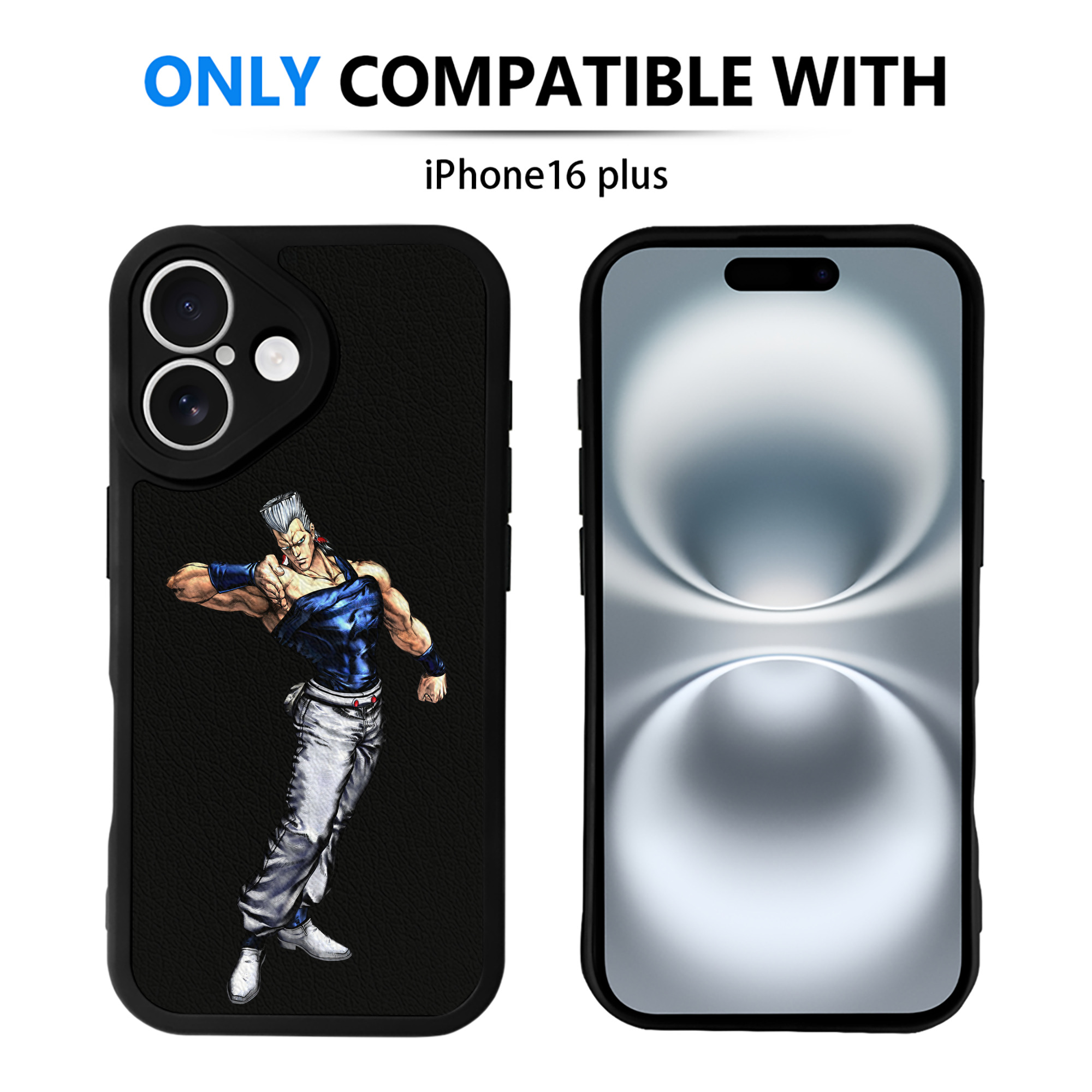 （画像用） ジョジョの奇妙な冒険 ジャン＝ピエール?ポルナレフ JoJo's Bizarre Adventure Jan Pierre Polnareff 【iPhone 16シリーズ対応】シリコンスマホケース（レザー調） 材質：シリコン